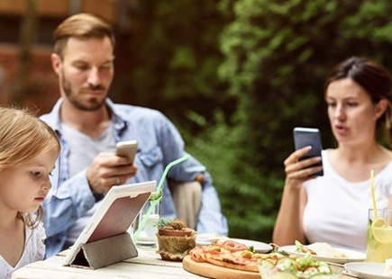 Family On Phones